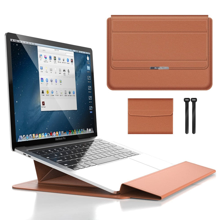Tech protection: Veltro waterproof laptop sleeve & portable stand. Shockproof design, ergonomic wrist support.