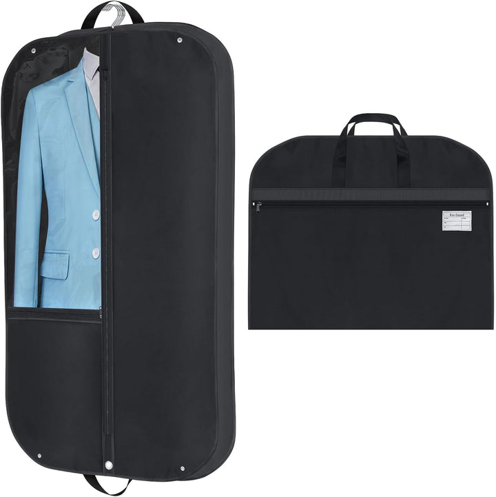 Unisex waterproof Oxford garment bag, 2-pack for suits & dresses, durable clothing protection for travel or home storage