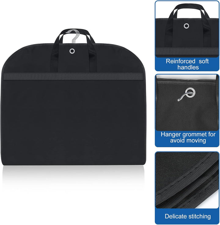 Set of 2 waterproof garment bags for travel and home storage, safeguarding clothing and suits