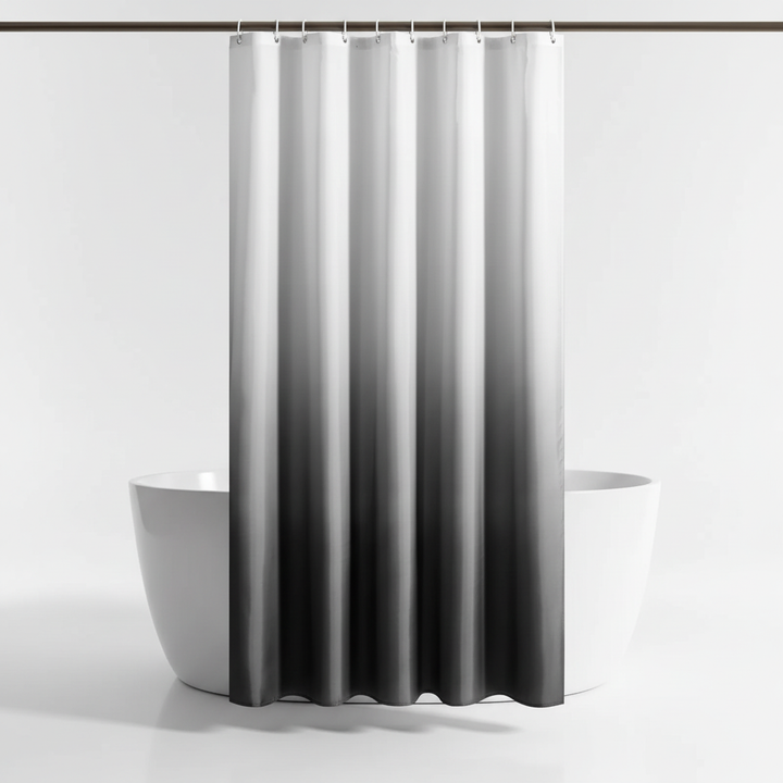 Durable polyester shower curtain with a beautiful gradient effect, perfect for home improvement.