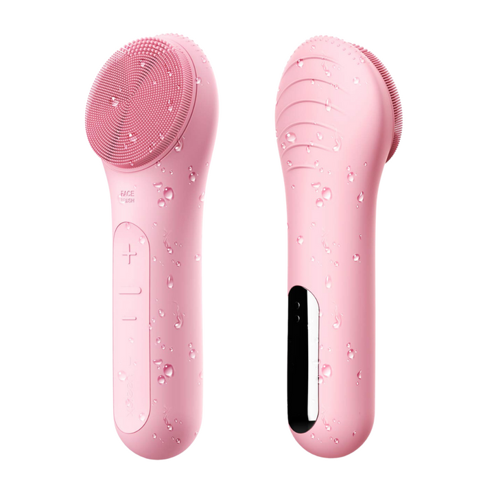 Unisex waterproof rechargeable facial cleansing brush for deep pore cleaning and exfoliation, white model.