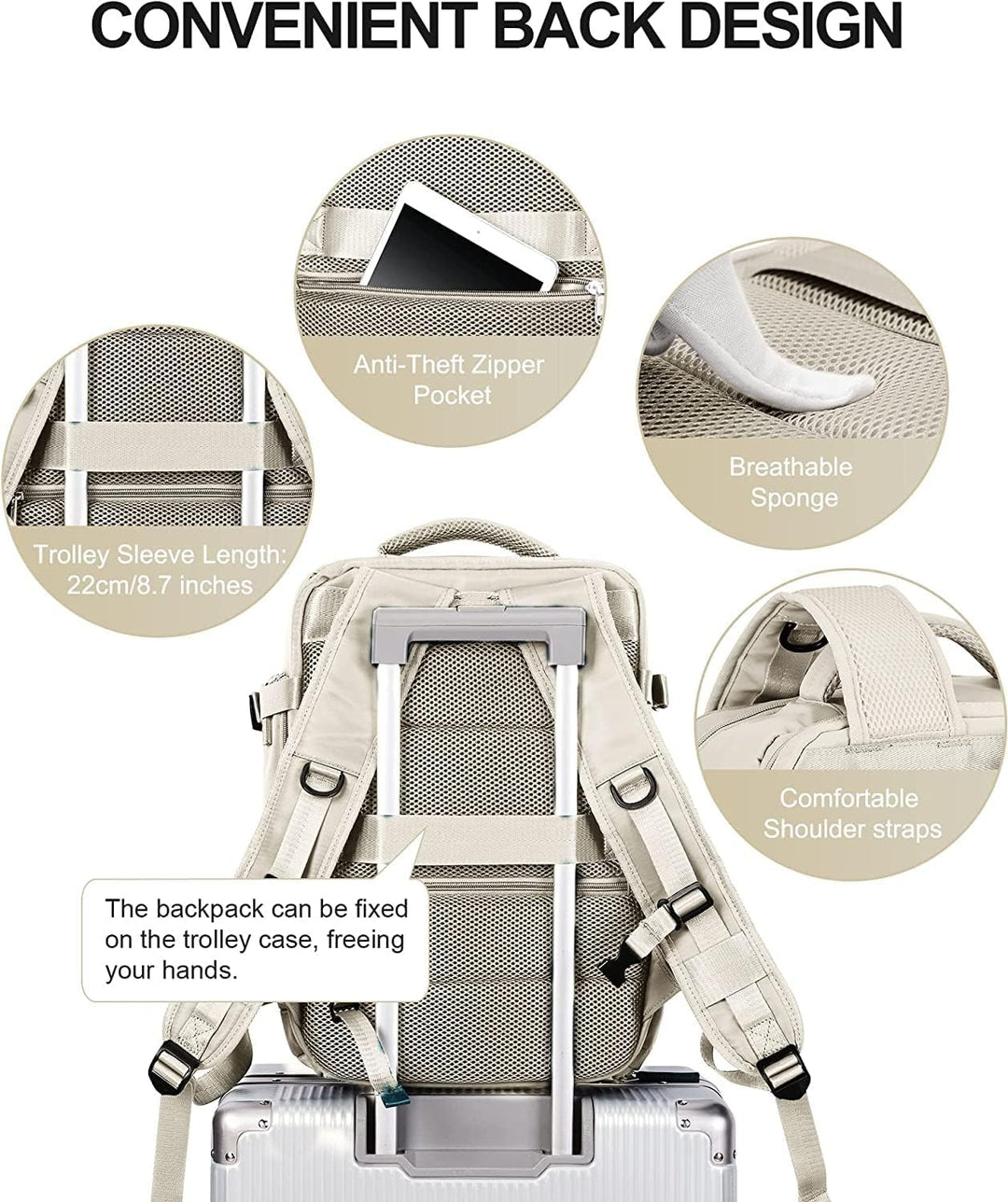Versatile waterproof backpack for students, commuters, and travelers, offering laptop protection & shoe storage.