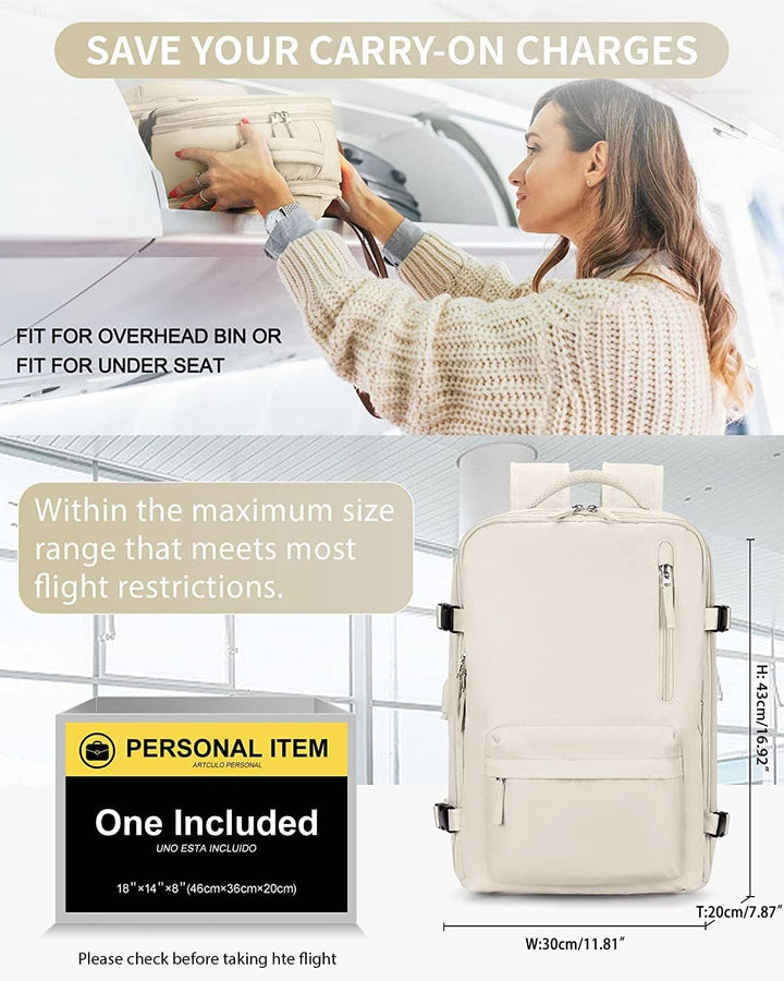 Side view: Waterproof travel backpack showing external shoe compartment access.