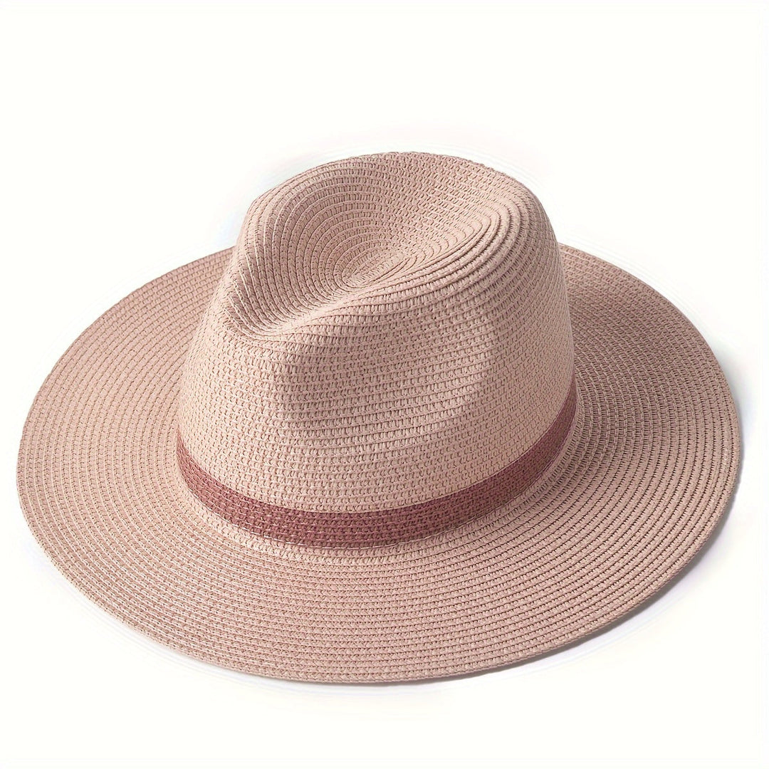 Versatile wide brim unisex sun hat, light brown, essential fashion accessory for summer beach & travel.