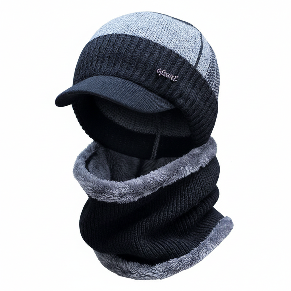 All-in-one unisex winter hat with face protection for comprehensive warmth.