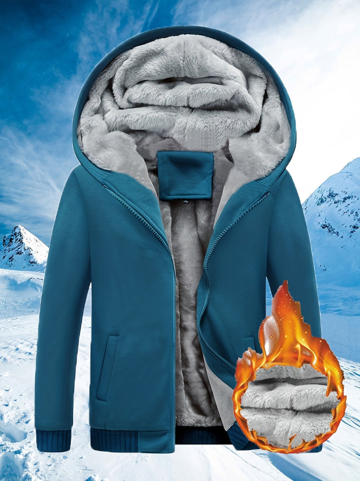 Unisex winter color block hooded jacket for ultimate warmth and style.