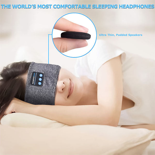 Unisex comfortable wireless sleep headphones for improved rest & relaxation, perfect for travel.