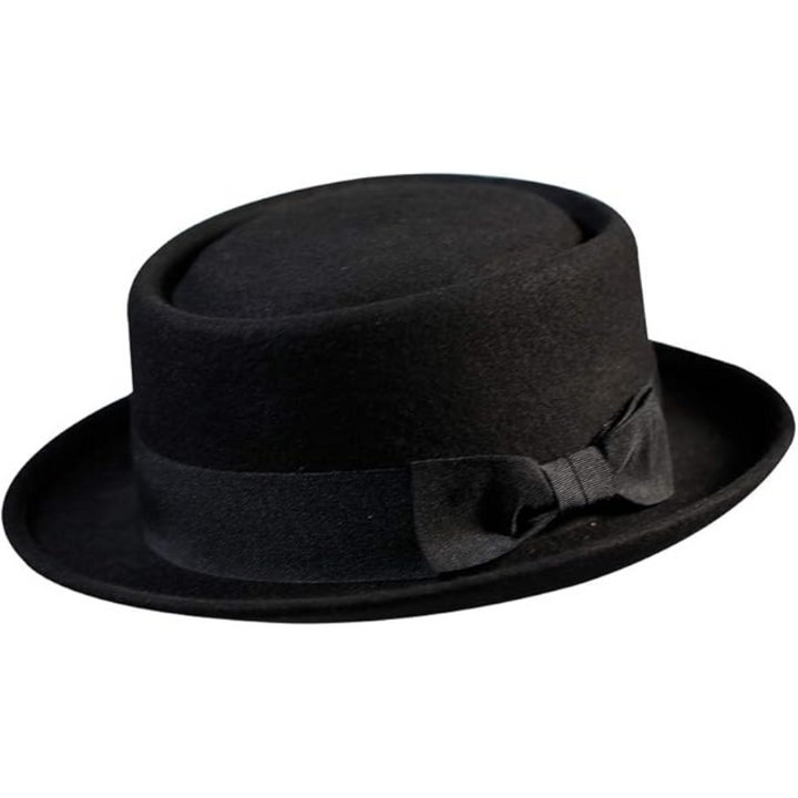 Unisex wool felt pork pie fedora hat, classic style, suitable for men and women, winter accessory.