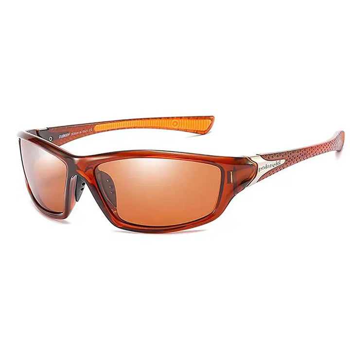 Travel gear: Modern yellow unisex polarized sunglasses offering superior UV400 sun protection.