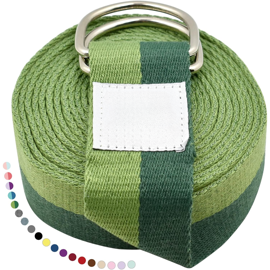 Exercise strap: Unisex yoga band with D-ring buckle for enhanced flexibility, stretching, and Pilates.
