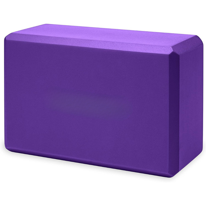 Close-up of the non-slip textured surface of a durable EVA foam yoga block, ensuring secure grip for exercise.