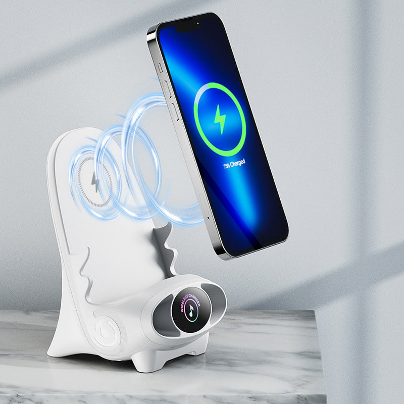 Universal 15W Fast Wireless Phone Charger & FlexCharge Holder for desk organization.
