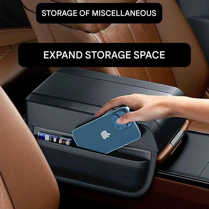 Elevated universal car armrest cushion, providing comfortable driving support. Essential auto accessory.
