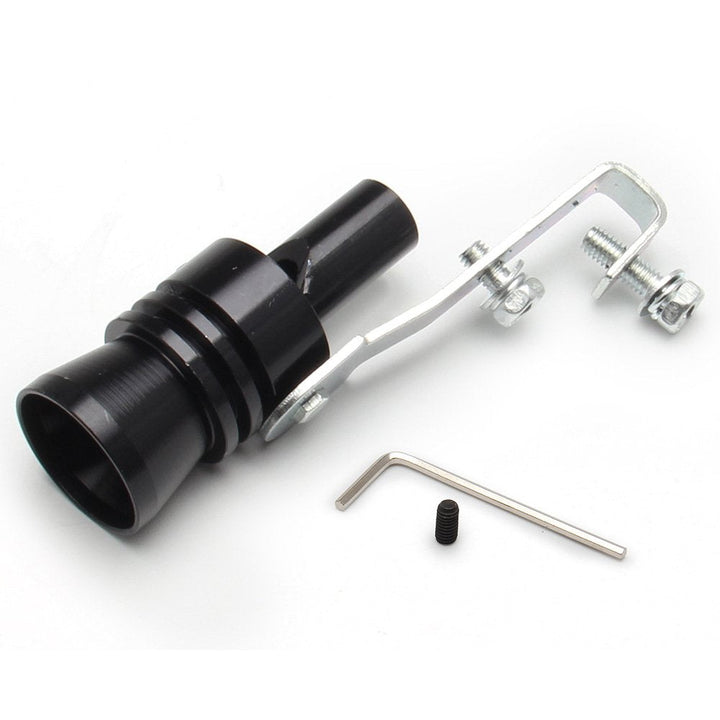 Universal car & motorcycle exhaust turbo sound whistle. Adds a sporty engine sound amplifier for vehicle upgrades.