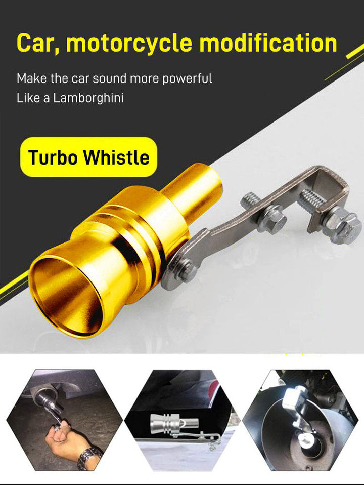 Enhance your vehicle with a universal exhaust turbo sound whistle, giving it a powerful, sporty engine roar.