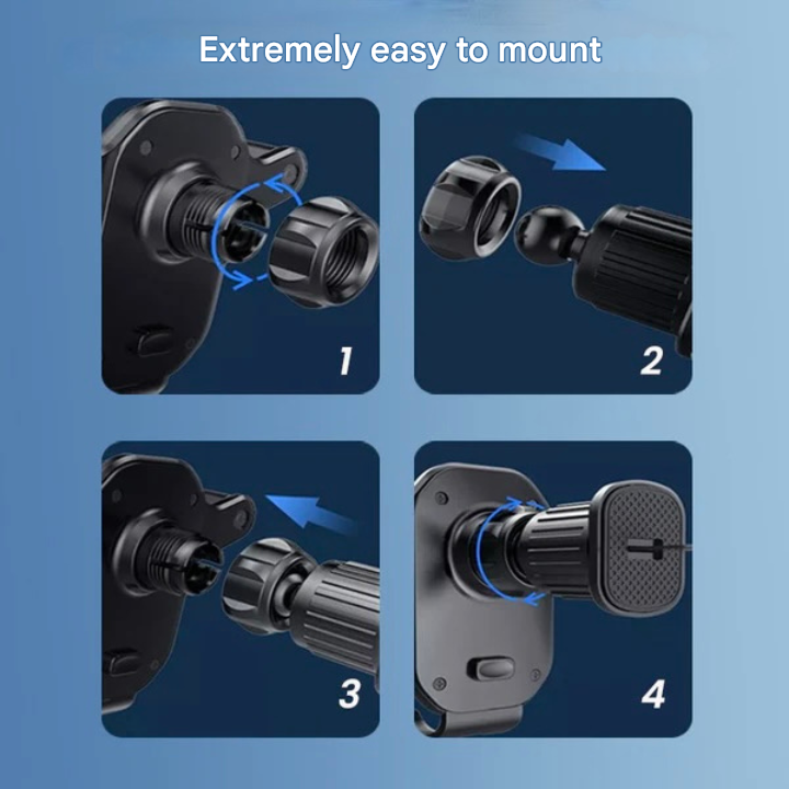 Griponix universal car phone holder with ventilation hook for hands-free mobile use in any vehicle.