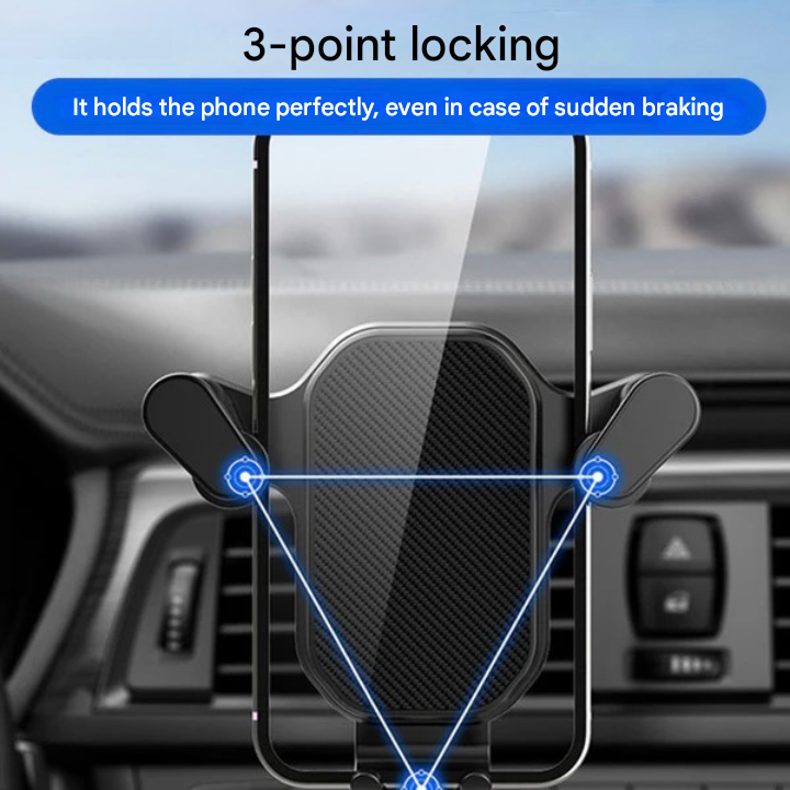 Secure smartphone mount for car air vents; a versatile auto accessory for safe and convenient phone access.