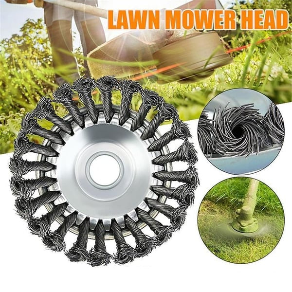 Heavy-duty steel weed razor for garden and lawn care. Effectively cuts grass & removes stubborn weeds.