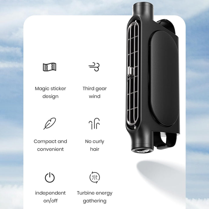 Headrest mount USB car fan, 1+1 FREE, ideal for backseat passenger cooling
