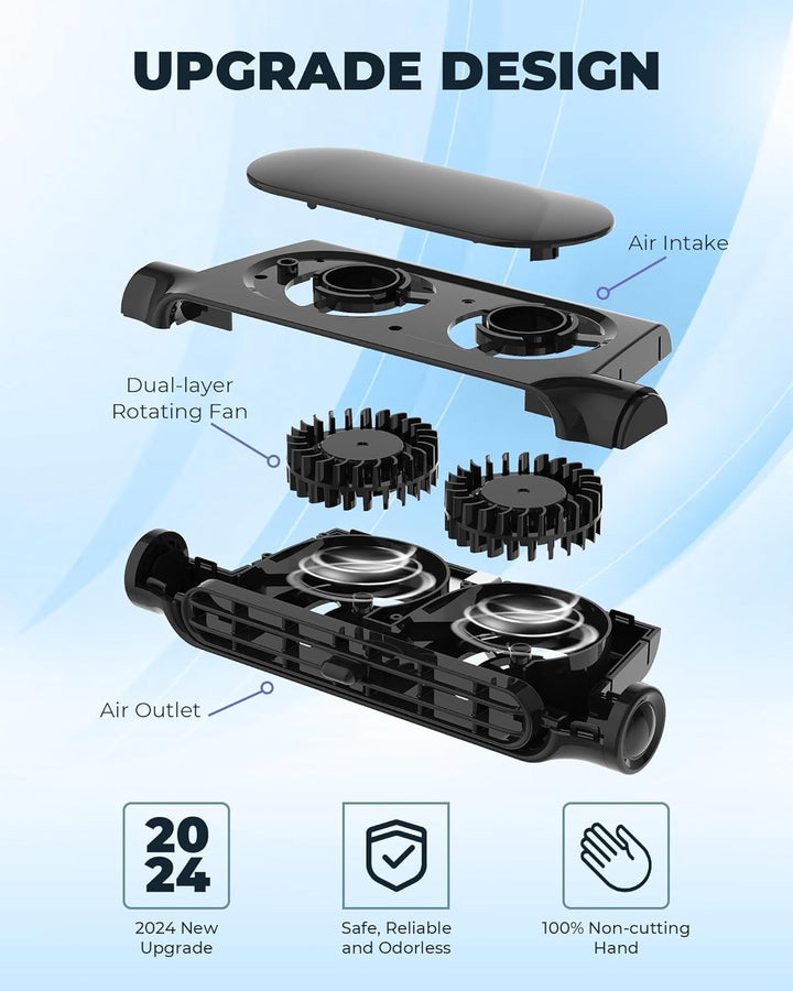 AutoBreeze 3-speed USB car fan with headrest attachment, a must-have car accessory