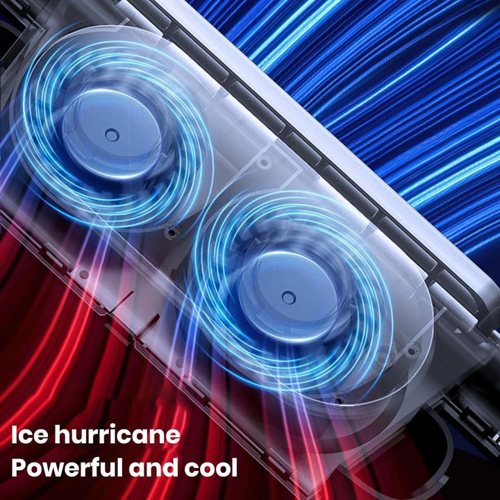 AutoBreeze USB car cooling fan on headrest mount, perfect for travel gear & back seats