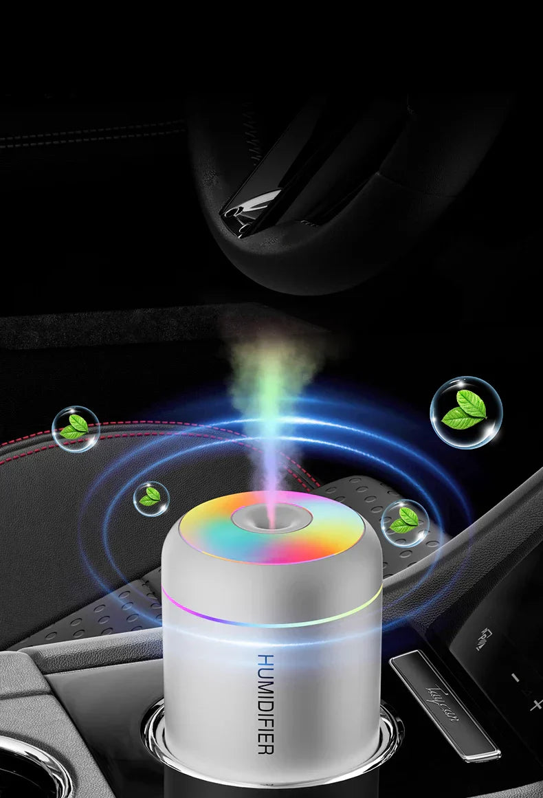 Portable USB air humidifier with aromatherapy feature, enhancing air quality