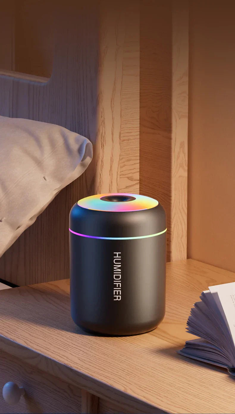 Compact USB powered aromatherapy diffuser and humidifier for office or travel