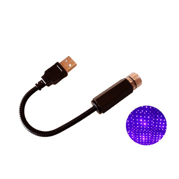 Star projector nightlight for bedroom, portable USB galaxy light for car accessory ambiance