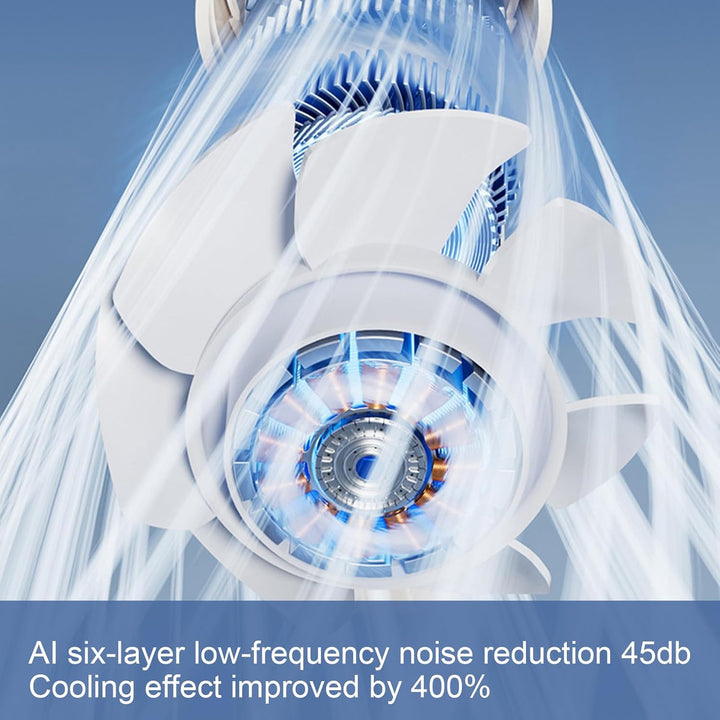 Premium handheld fan, USB, LED display showing 100 speeds, high-performance cooling