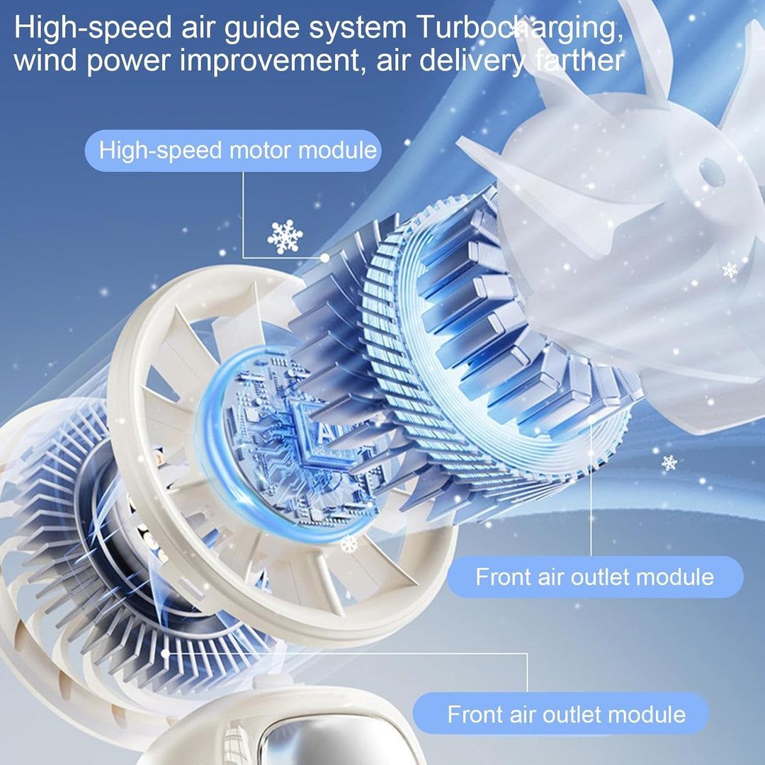 Foldable handheld cooling fan, USB rechargeable, vibrant LED display, 100 speed settings