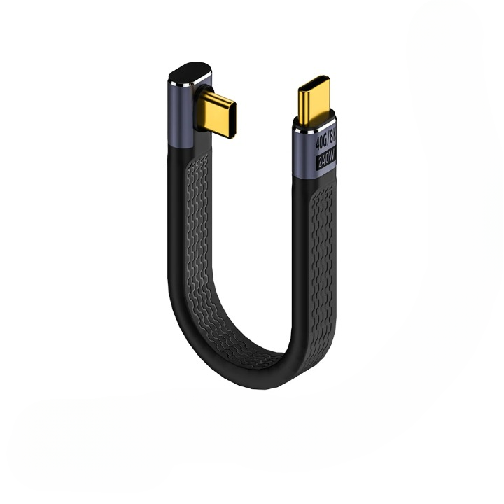 Powerful 240W USB4 elbow type c cable, 40Gbps data, 8K video for advanced device accessory