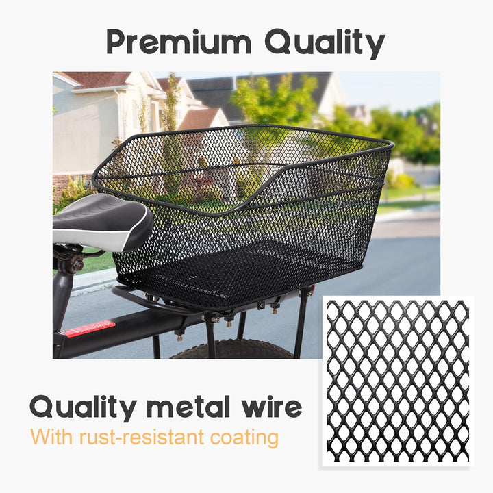 Velora bike basket with rain cover, designed for rear racks, perfect for waterproof cycling storage