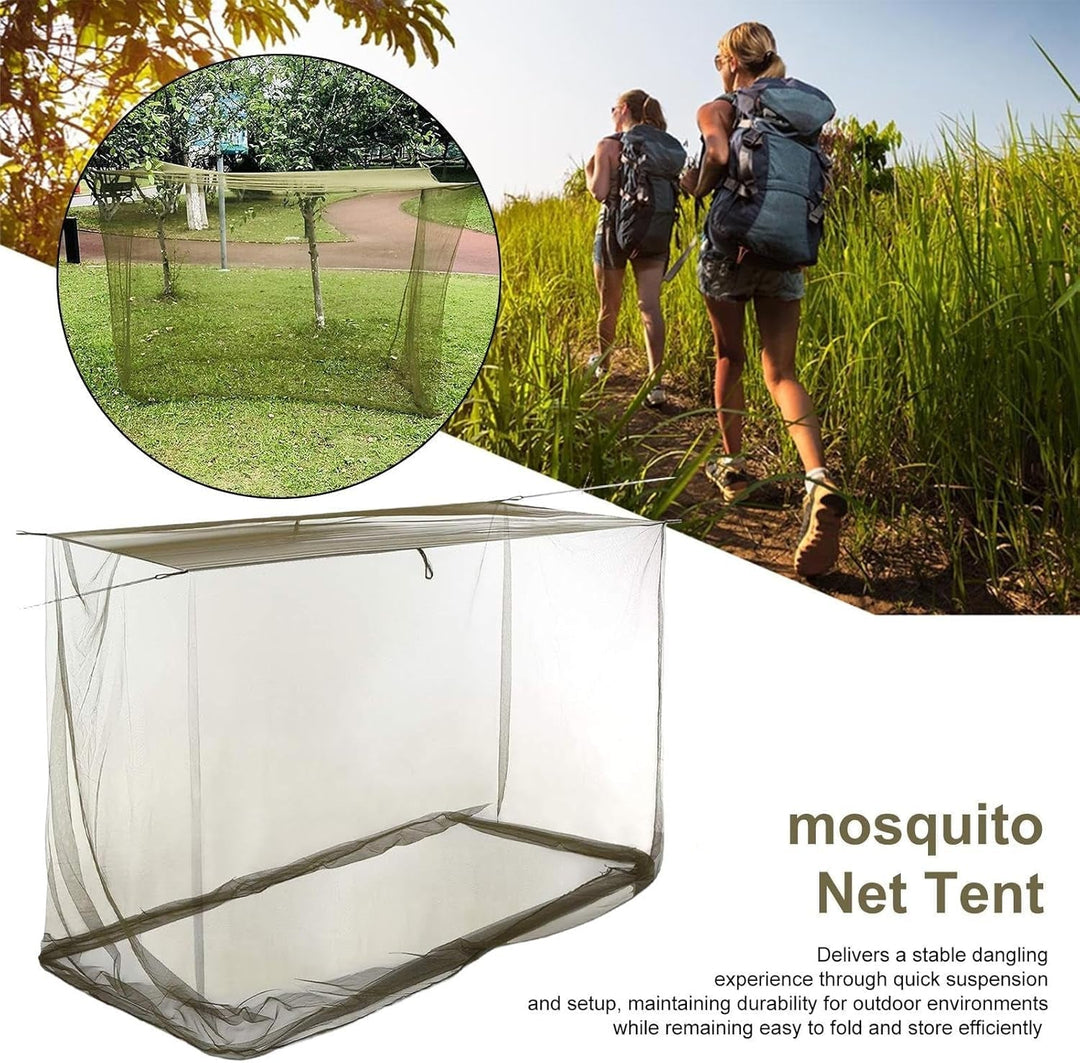 Ventora outdoor rectangular fly net canopy with adjustable height for versatile use
