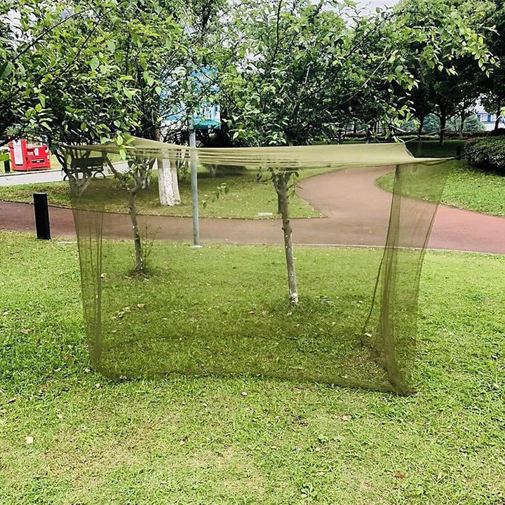 Portable Ventora fly net canopy over picnic table, ideal for outdoor dining