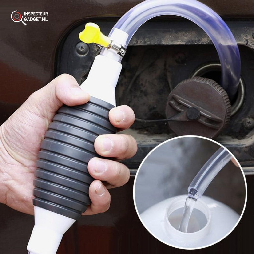 Water siphon pump for draining or filling. Great for marine, camping, and home fluid transfer tasks.