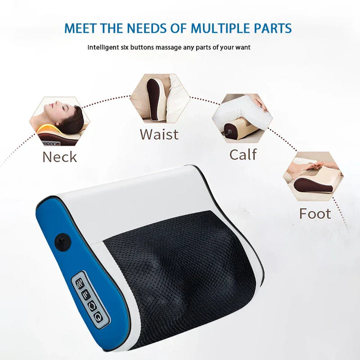 Unisex back massager with adjustable heat, suitable for neck and shoulder relaxation at home