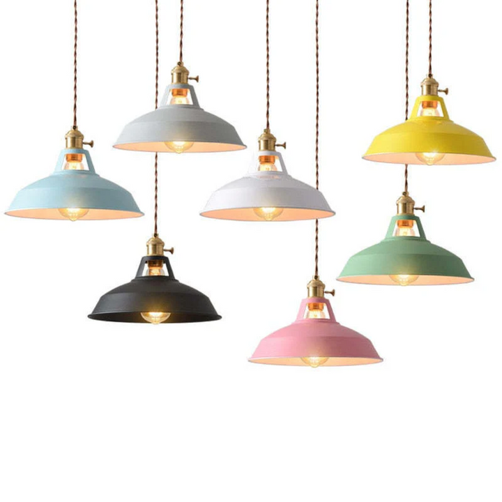 ChromaLuxe modern LED pendant light, vibrant & energy-efficient, perfect for living room.