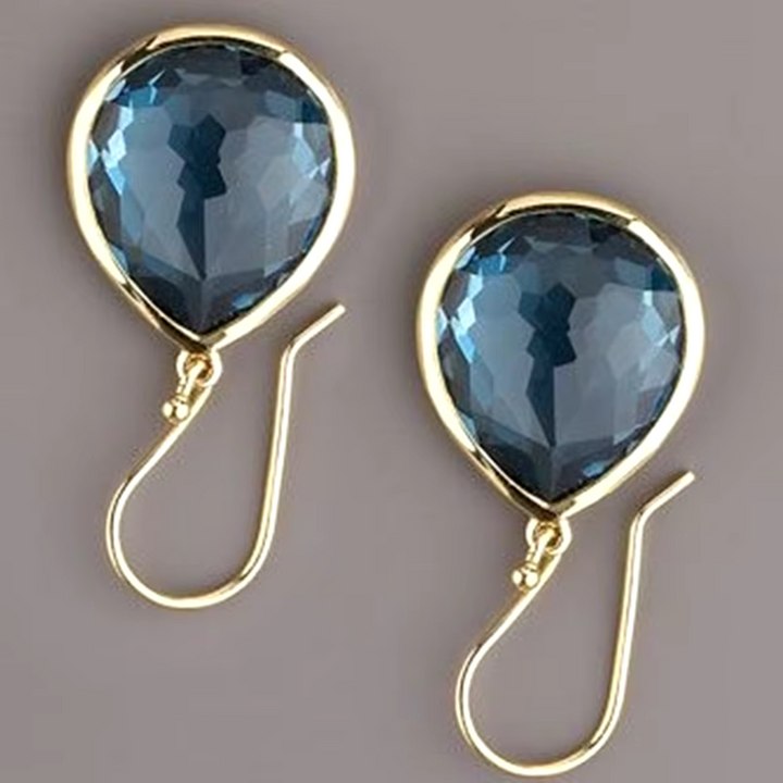 Women's vintage blue crystal dangle earrings, perfect jewelry for a touch of classic style.