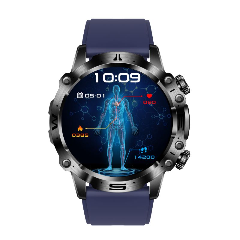 Close-up of VitalTrack Smartwatch's optical heart rate sensor, ensuring accurate health & fitness tracking.