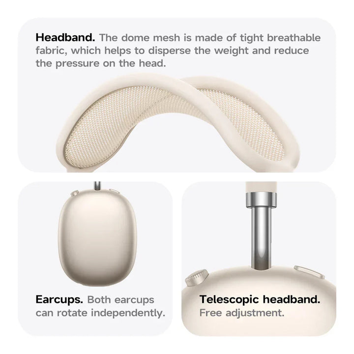 W65 Plus wireless headphones folded for portability, illustrating compact design for travel and storage