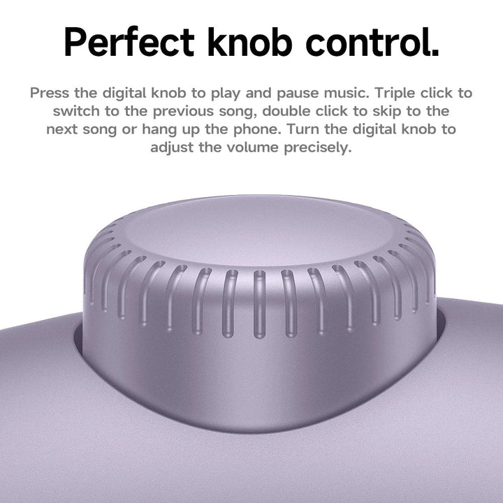 Person wearing W65 Plus over-ear ANC headphones, enjoying immersive audio with long battery life