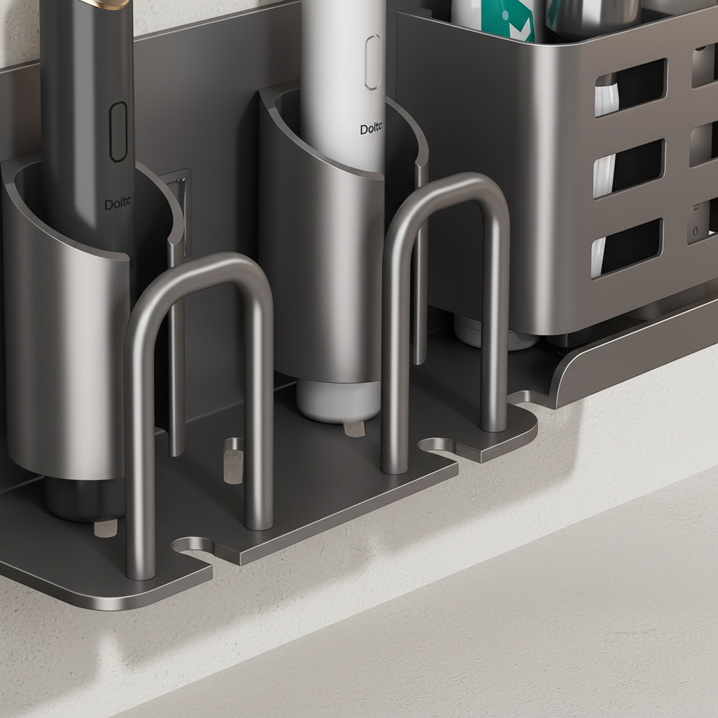 Wall-Mounted Aluminum Toothbrush Holder