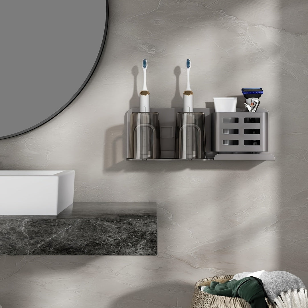 Wall-Mounted Aluminum Toothbrush Holder