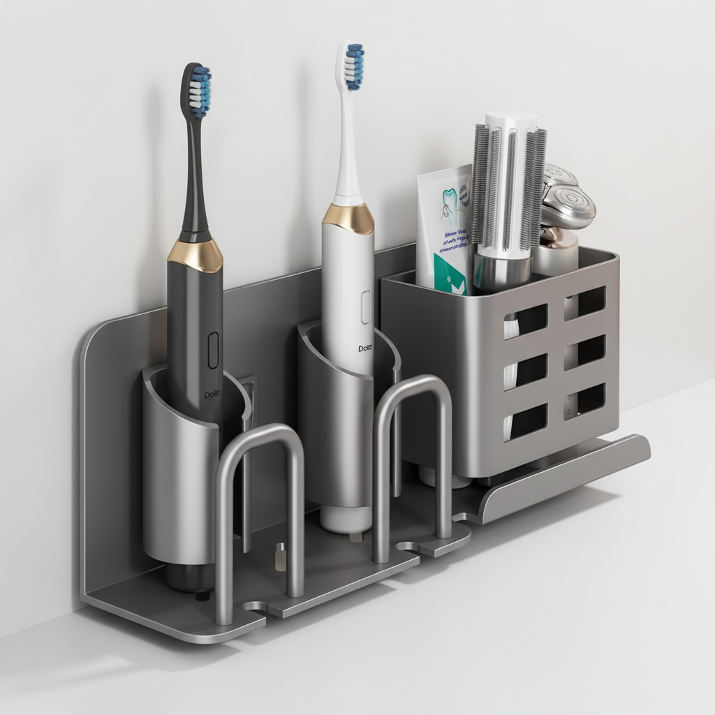 Wall-Mounted Aluminum Toothbrush Holder