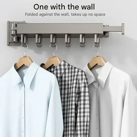 Smart wall mounted clothes dryer, compact foldable design for efficient home laundry.