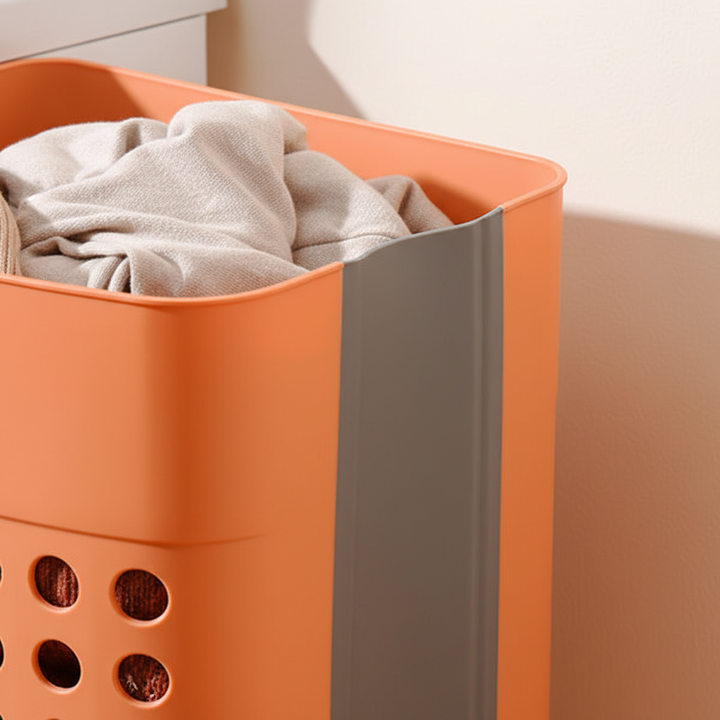 Modern wall-mounted laundry hamper, foldable design for ultimate space saving