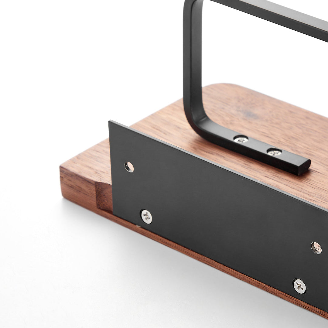 Stylish wooden bathroom storage: wall-mounted toilet paper holder with integrated shelf