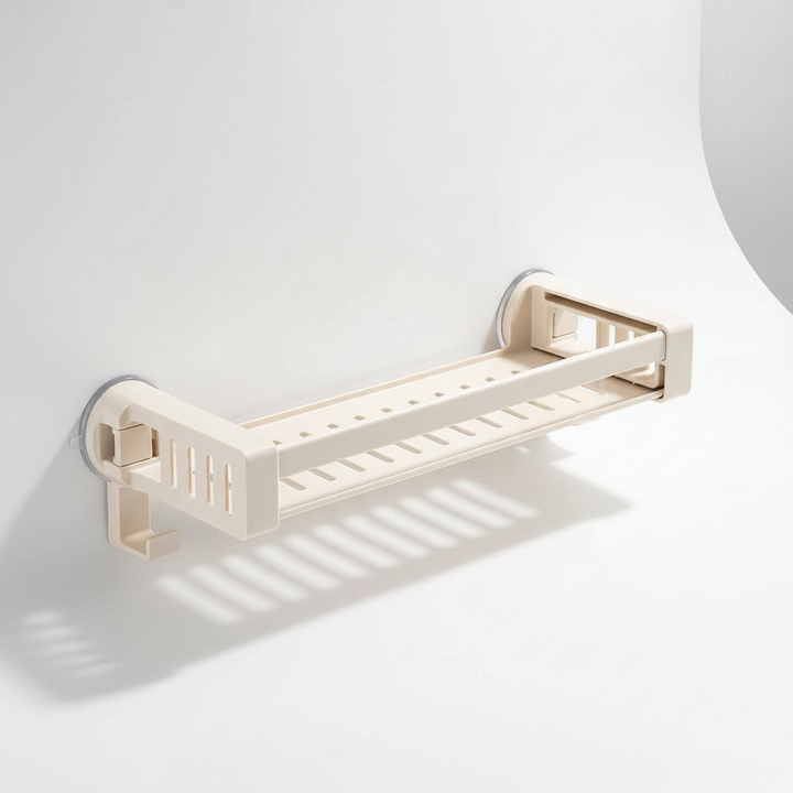 Sleek aluminum shower shelf, wall-mounted and rust-proof bathroom caddy for tidy storage