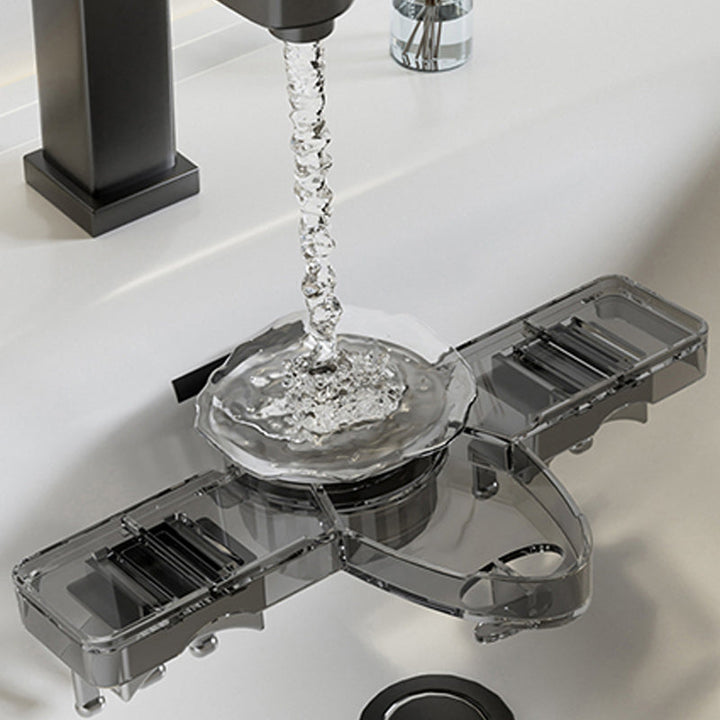 Close-up of BrushGuard PET toothbrush holder, showing secure slots for multiple toothbrushes.