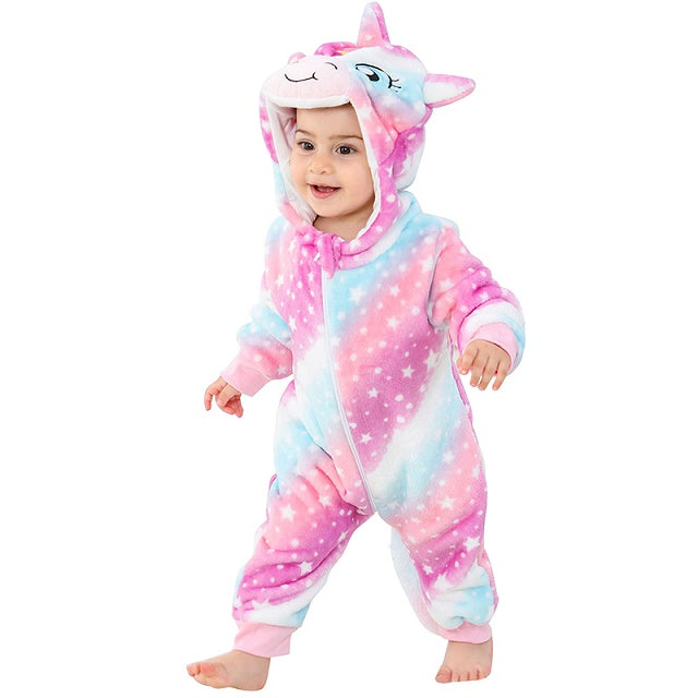 Folded baby hooded fleece romper, ready as a baby gift, cozy newborn infant jumpsuit